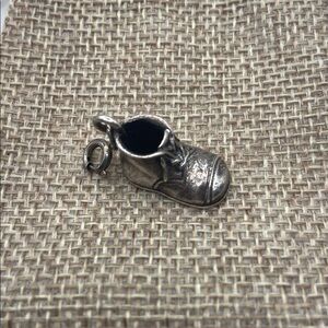 Vintage Danecraft Sterling Silver 925 Baby Shoe Charm Pendant With Clasp